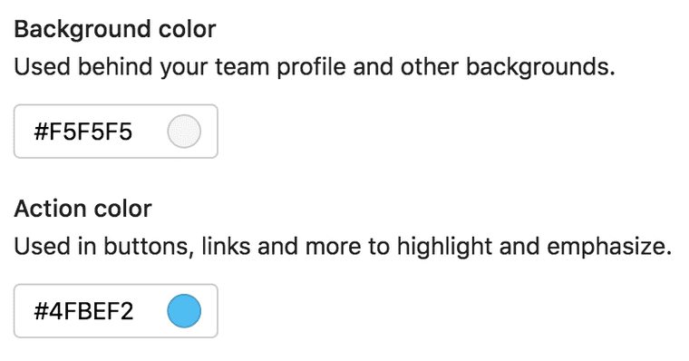 color settings in intercom app